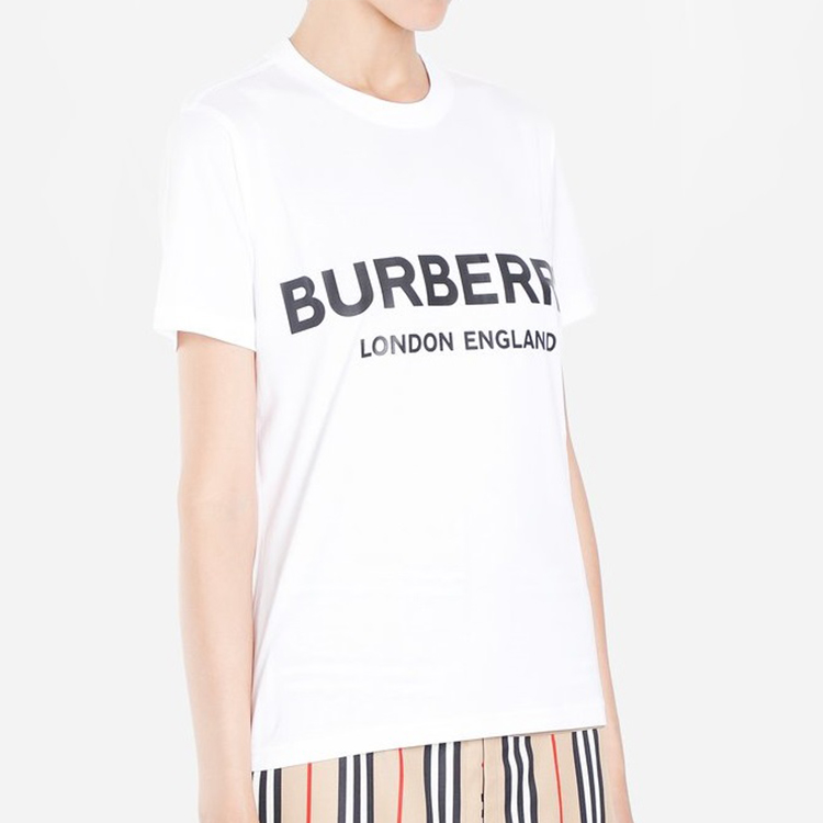 Details for (W) 博柏利白色标志短袖T恤 80088941