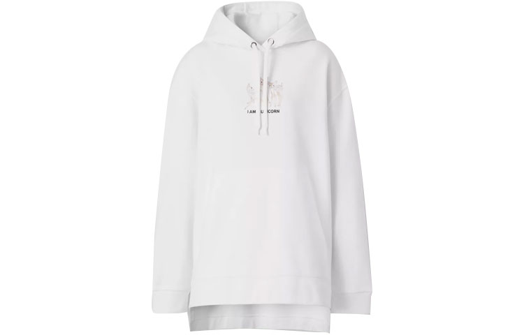 (Women) Burberry White Loose-Fit Embroidered Deer Cotton Hoodie. 80432261 圖 2
