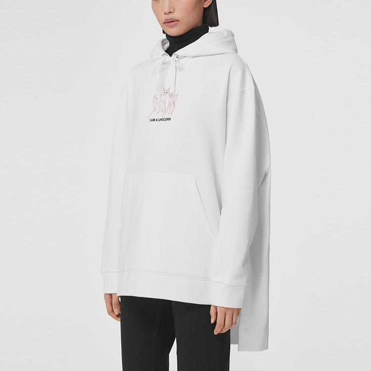 (Women) Burberry White Loose-Fit Embroidered Deer Cotton Hoodie. 80432261 圖 3