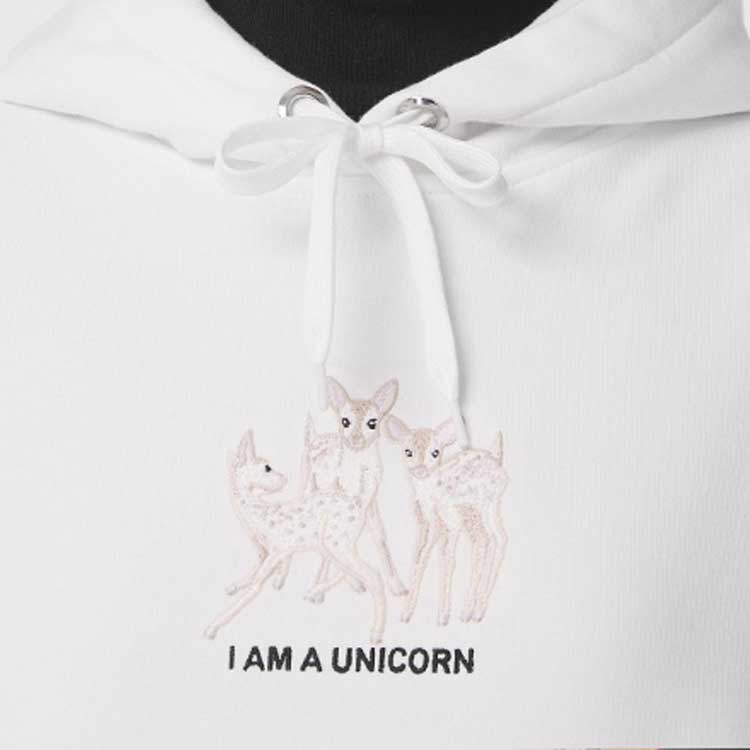 (Women) Burberry White Loose-Fit Embroidered Deer Cotton Hoodie. 80432261 圖 6