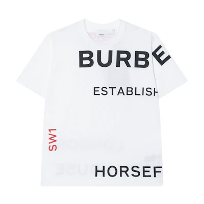 (Women) Burberry White Loose-Fit Letter Print Crewneck T-Shirt 80171031