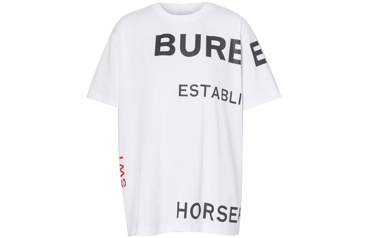 (Women) Burberry White Loose-Fit Letter Print Crewneck T-Shirt 80171031 圖 2