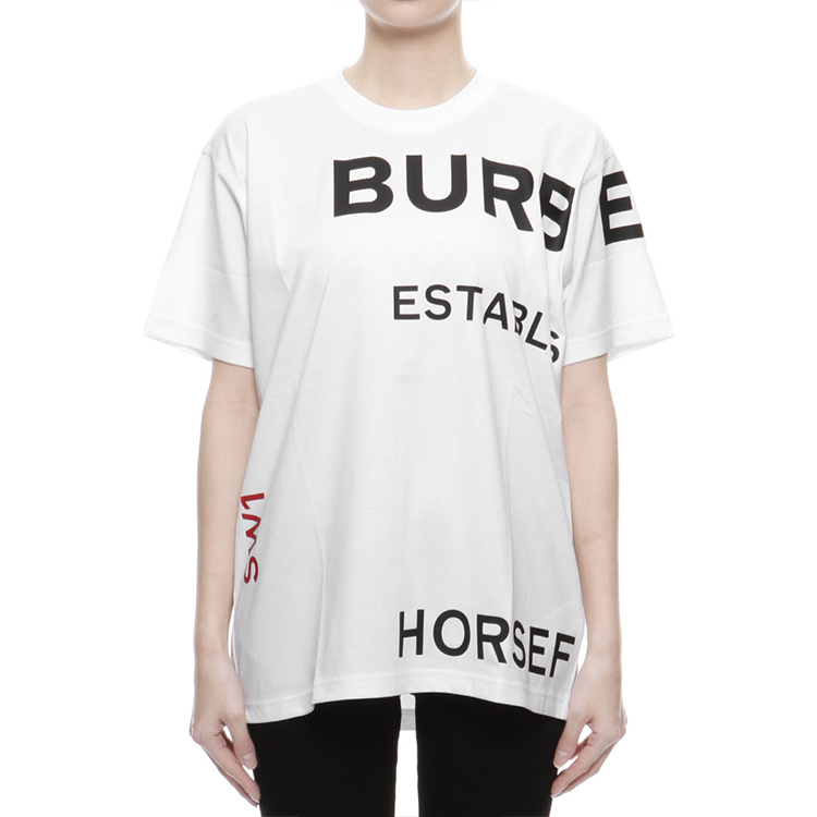 (Women) Burberry White Loose-Fit Letter Print Crewneck T-Shirt 80171031 圖 3