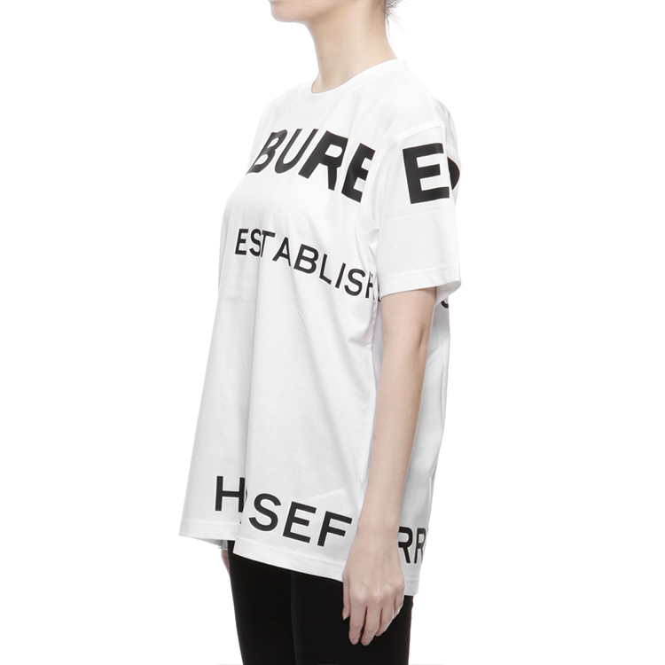 (Women) Burberry White Loose-Fit Letter Print Crewneck T-Shirt 80171031 圖 5