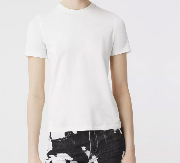 (Women) Burberry White Monogram Motif Embroidered Logo Cotton T-Shirt 80151861 圖 3