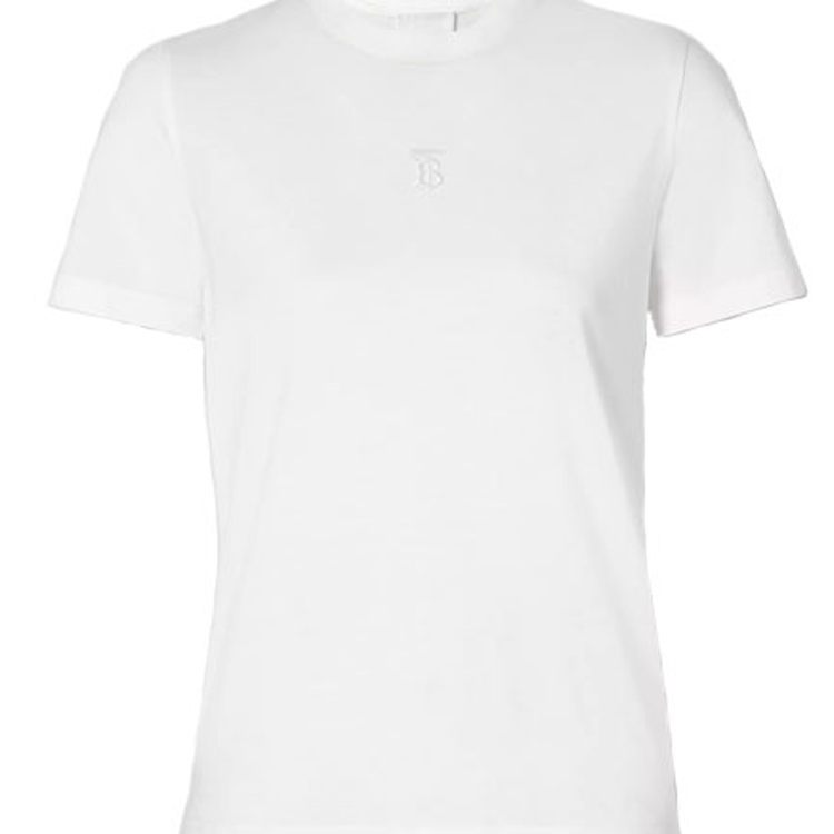 (Women) Burberry White Monogram Motif Embroidered Logo Cotton T-Shirt 80151861 圖 6