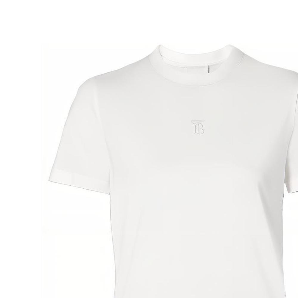 (Women) Burberry White Monogram Motif Embroidered Logo Cotton T-Shirt 80151861 圖 7
