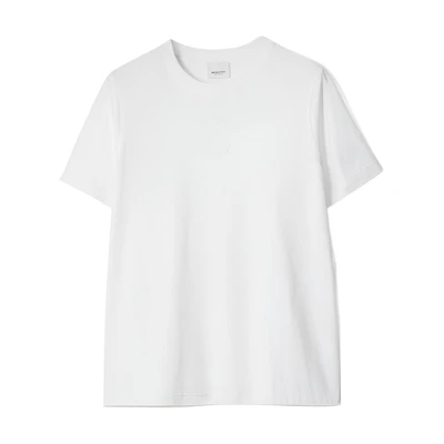 (Women) Burberry White Pure Embroidery Logo Round Neck T-Shirt SS23 Tee. 80691091