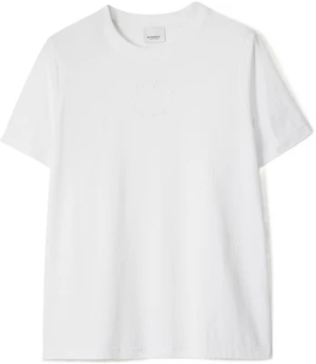 (W) Burberry Putih Kaos Bordir Logo Leher Bulat T-Shirt SS23. 80691091 Order (W) Burberry Putih Kaos Bordir Logo Leher Bulat T-Shirt SS23. 80691091