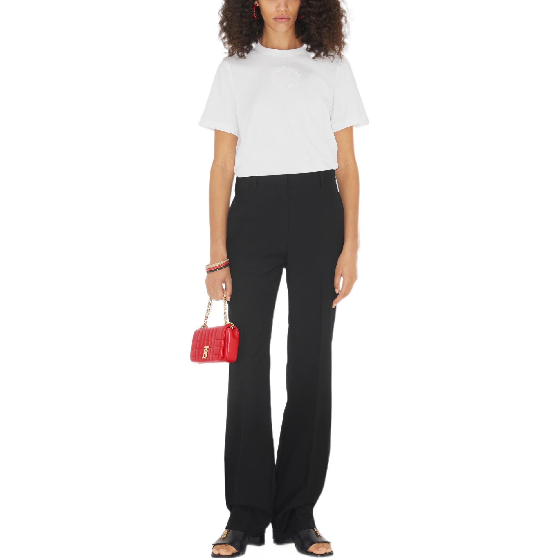 Lookbook (W) Burberry Putih Kaos Bordir Logo Leher Bulat T-Shirt SS23. 80691091