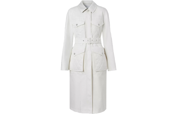 (Women) Burberry White Quilted Panel Cotton Trench Coat 80369871 圖 2