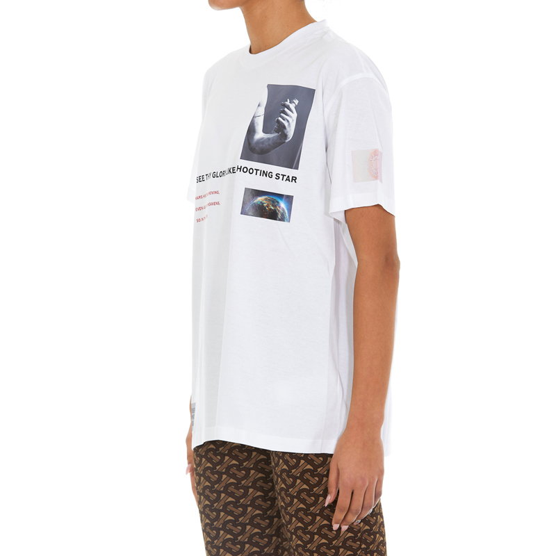 (Women) Burberry White Short Sleeve T-Shirt with Letter Print Design. 80246561 圖 5