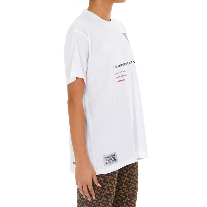 (Women) Burberry White Short Sleeve T-Shirt with Letter Print Design. 80246561 圖 6