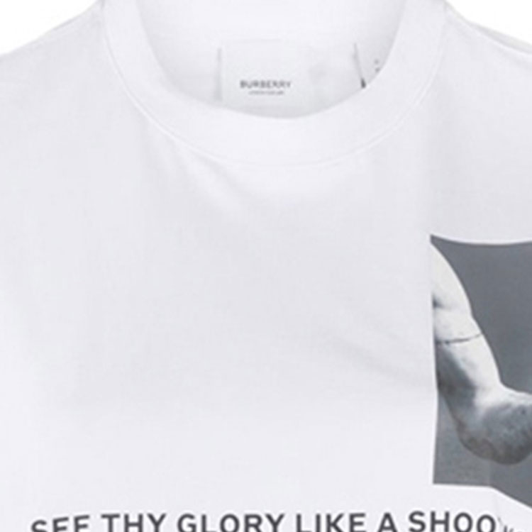 (Women) Burberry White Short Sleeve T-Shirt with Letter Print Design. 80246561 圖 7