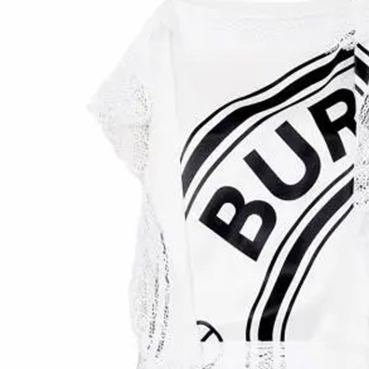 (Women) Burberry White Silk Sleeveless Dress with Lace Details and Logo Pattern 45678241 圖 4