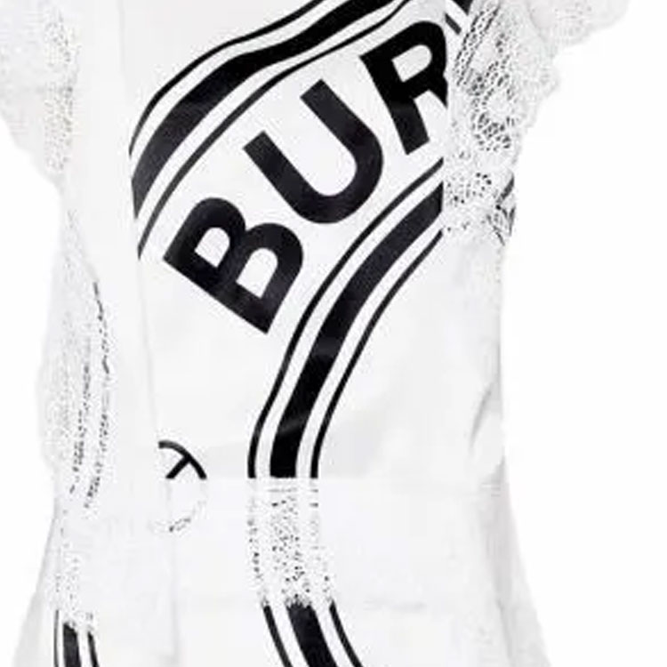 (Women) Burberry White Silk Sleeveless Dress with Lace Details and Logo Pattern 45678241 圖 7