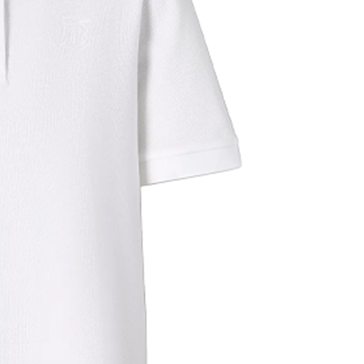 (Women) Burberry White Solid Button-Closure Short Sleeve Polo Shirt 80171531 圖 8