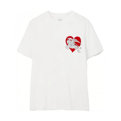 (Women) Burberry White Solid Color T-Shirt - Qixi Festival Limited Edition 80723641