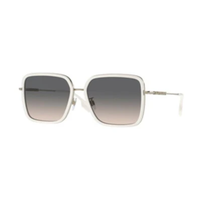 (Women) Burberry White Square Sunglasses with Engraved Temples 0BE3145D1109G958