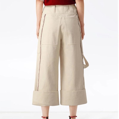 (W) Pantalones Burberry Blancos Anchos Cortos con Detalle de Rayas Casual. 80012531 Shop (W) Pantalones Burberry Blancos Anchos Cortos con Detalle de Rayas Casual. 80012531