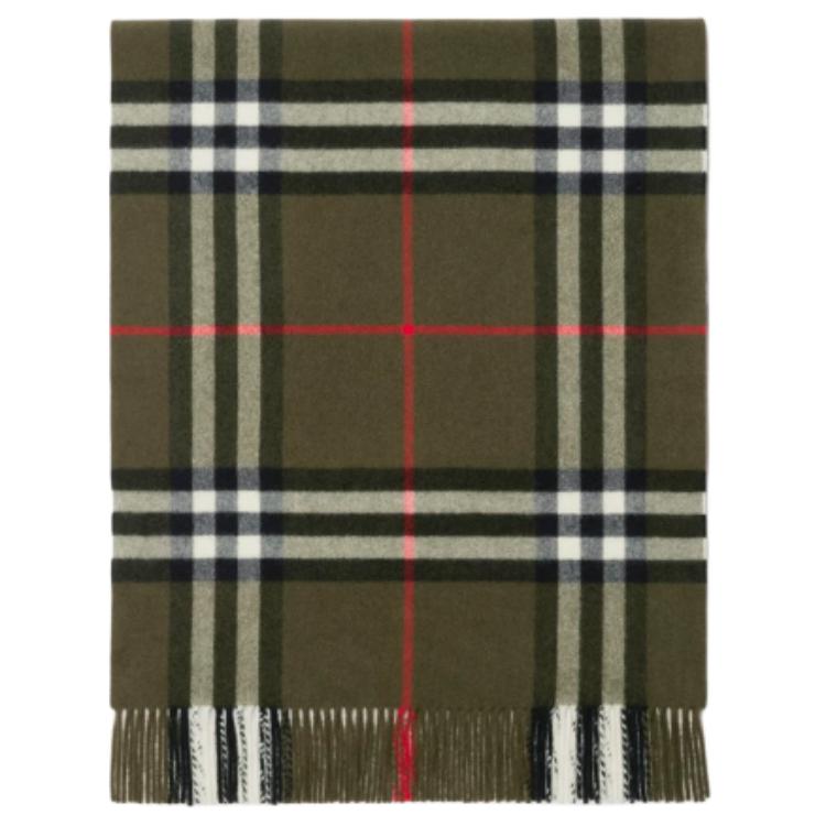(Women) Burberry Wide Check Cashmere Scarf for Women Green 80910171 圖 3
