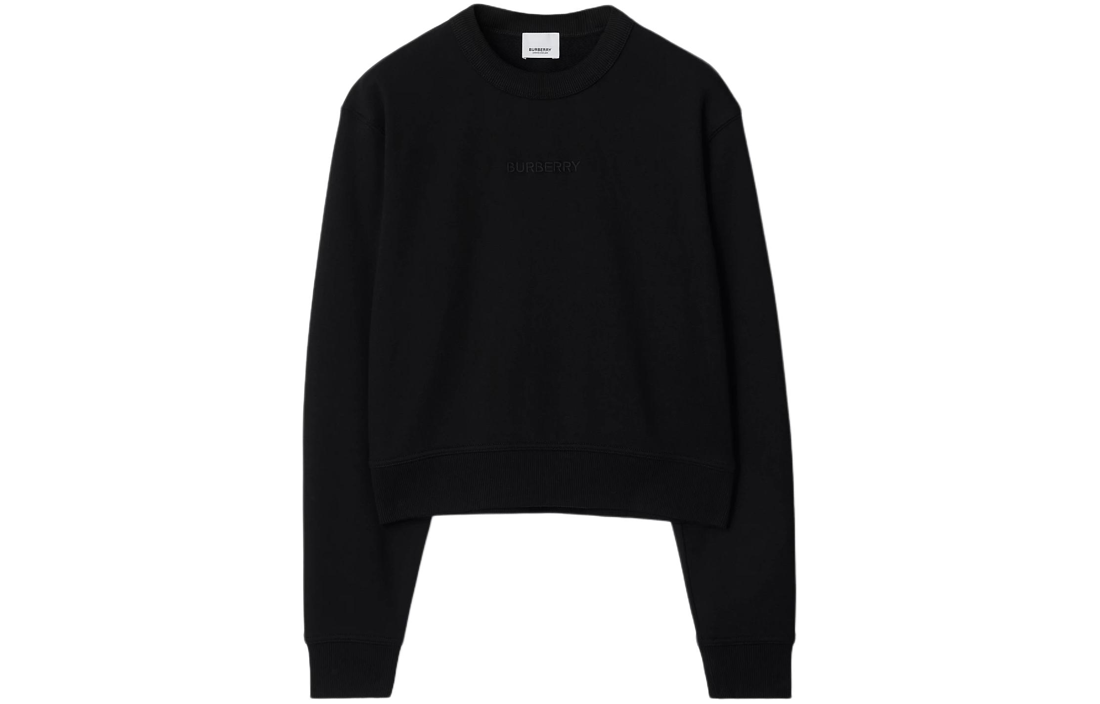 (Women) Burberry Women’s Black Logo Embroidered Sweatshirt. 80843881