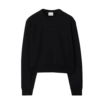 (Women) Burberry Women’s Black Logo Embroidered Sweatshirt. 80843881