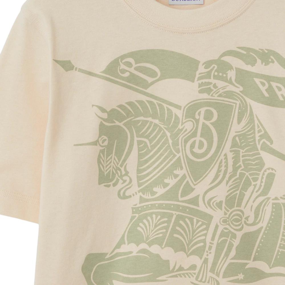 (Women) Burberry Women’s Equestrian Knight Print Crewneck T-Shirt White 80907881 圖 8