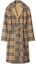 Shop (W) Mantel Panjang Wanita Burberry Dua Sisi dengan Motif Kotak dan Ikat, Beige. 80938251