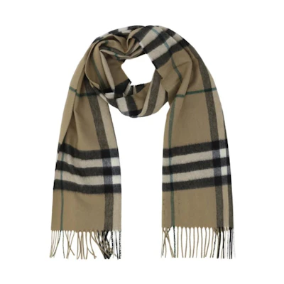 (Women) Burberry Women’s Multi-color Cashmere Knit Scarf with Colorblock Design 8091006