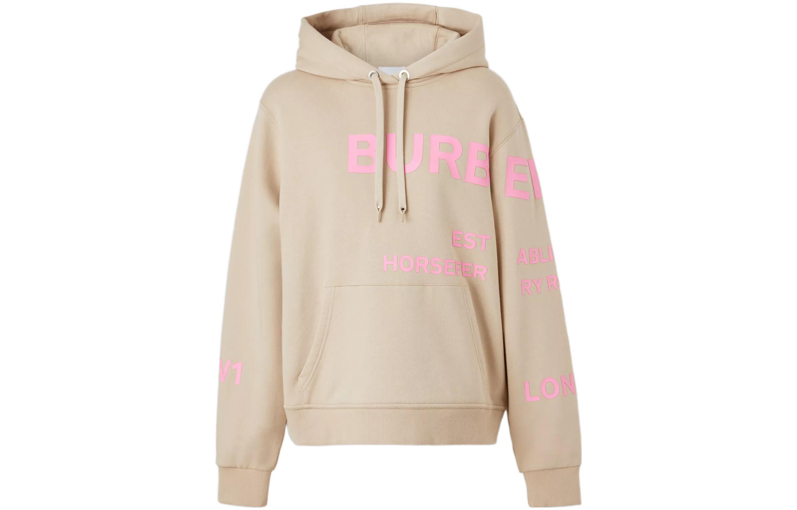 (Women) Burberry Women’s Printed Cotton Oversized Hoodie in Soft Beige. 80546571