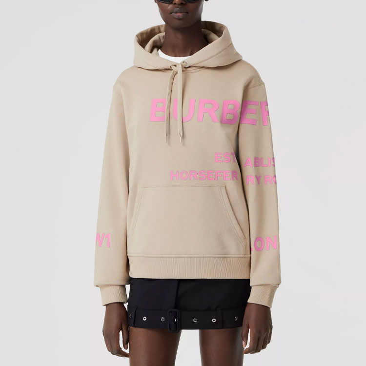 (Women) Burberry Women’s Printed Cotton Oversized Hoodie in Soft Beige. 80546571 圖 4