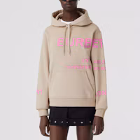 Shop (W) Burberry Hoodie Wanita Oversized Cetakan Kapas Beige Lembut. 80546571