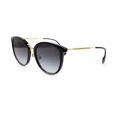 (Women) Burberry Women’s Round Sunglasses Black-Gold Multicolor Collection 4289D-3001-8G