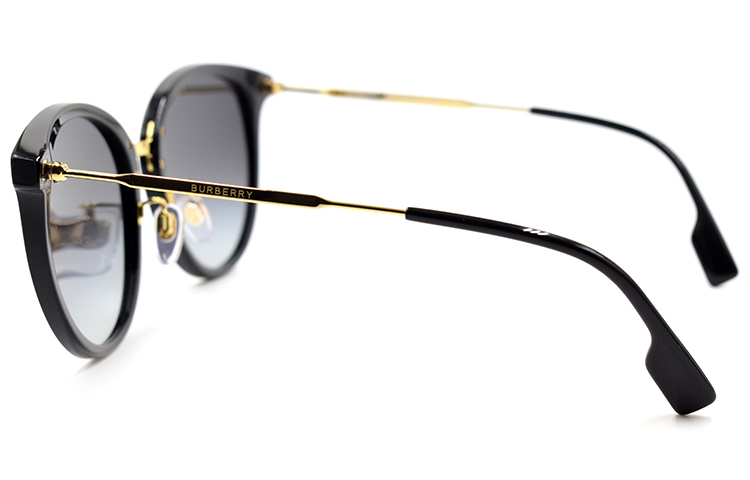 (Women) Burberry Women’s Round Sunglasses Black-Gold Multicolor Collection 4289D-3001-8G 圖 4