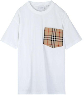 (Women) Burberry Women’s White Check Crewneck Drop Shoulder Short Sleeve T-Shirt. 80730311 Order (Women) Burberry Women’s White Check Crewneck Drop Shoulder Short Sleeve T-Shirt. 80730311