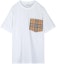 Order (Women) Burberry Women’s White Check Crewneck Drop Shoulder Short Sleeve T-Shirt. 80730311
