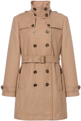 (Women) Burberry Wool Blend Double Breasted Long Coat for Women Camel Color 39761351 Buy (Women) Burberry Wool Blend Double Breasted Long Coat for Women Camel Color 39761351