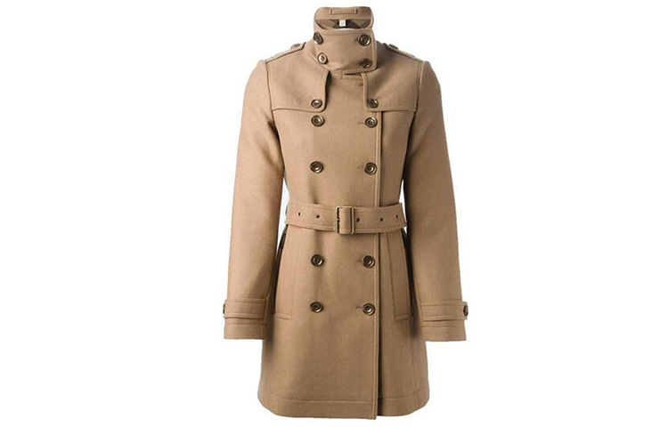 (Women) Burberry Wool Blend Double Breasted Long Coat for Women Camel Color 39761351 圖 2