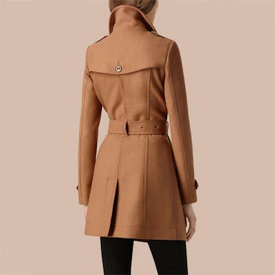 (Women) Burberry Wool Blend Double Breasted Long Coat for Women Camel Color 39761351 Shop (Women) Burberry Wool Blend Double Breasted Long Coat for Women Camel Color 39761351