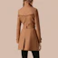 Shop (Women) Burberry Wool Blend Double Breasted Long Coat for Women Camel Color 39761351