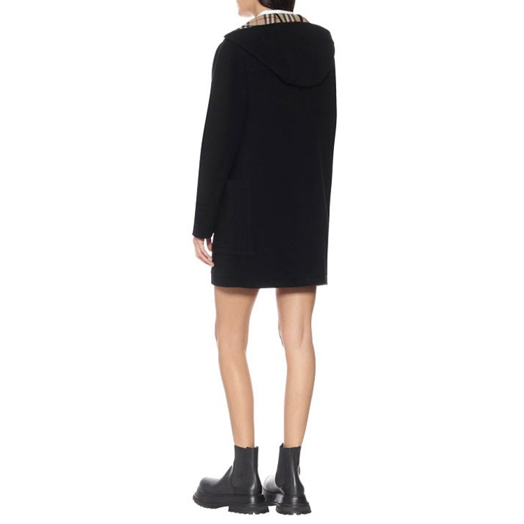 Sizing (W) 博柏利羊毛双排扣黑色大衣 80218851