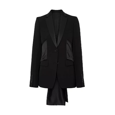 (Women) Burberry Wool Evening Blazer with Satin Details - Black. 80411011