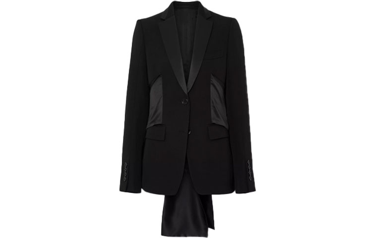 Order (Women) Burberry Wool Evening Blazer with Satin Details - Black. 80411011