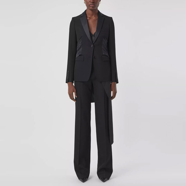 Purchase (Women) Burberry Wool Evening Blazer with Satin Details - Black. 80411011
