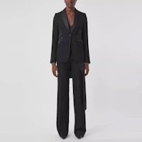 Purchase (W) Burberry 羊毛晚禮服西裝外套配緞面細節 - 黑色 80411011