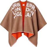 (Women) Burberry Wool Logo Caper Shawl FW19 Brown 80156451 (Women) Burberry Wool Logo Caper Shawl FW19 Brown 80156451