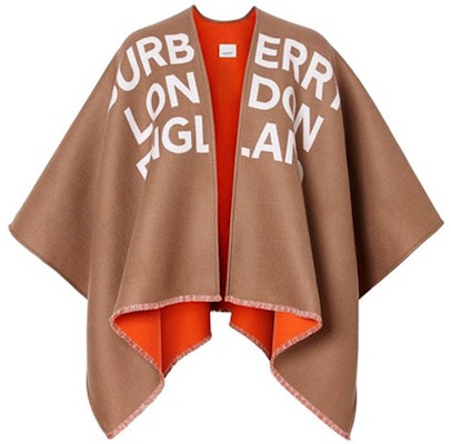 (Women) Burberry Wool Logo Caper Shawl FW19 Brown 80156451 Order (Women) Burberry Wool Logo Caper Shawl FW19 Brown 80156451