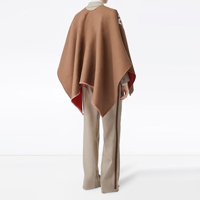 (Women) Burberry Wool Logo Caper Shawl FW19 Brown 80156451 Shop (Women) Burberry Wool Logo Caper Shawl FW19 Brown 80156451