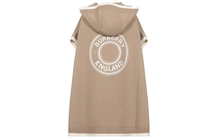 Lookbook (Women) Burberry Wool Logo Hooded Cashmere Shawl in Archive Beige 8031582